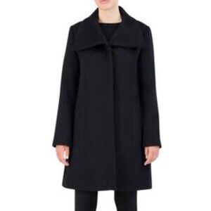 COLE HAAN Women's Convertible Collar Button-Up Coat Black Size 4 NWT